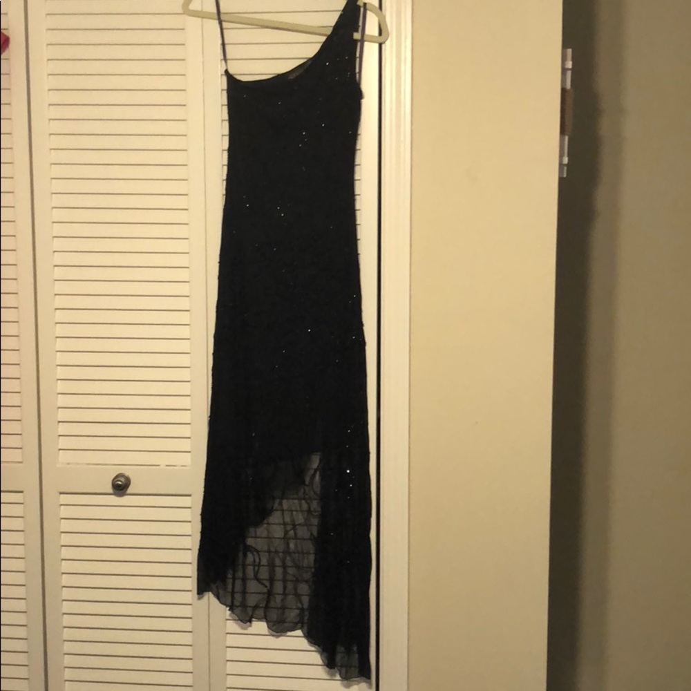 Beautiful black sequin one shoulder dress XS